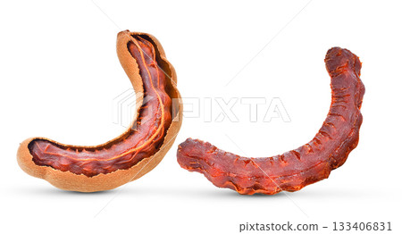 Tamarind isolated on white background ( image from camera ) 133406831