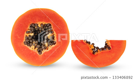 papaya isolated on white background (Image from camera) papaya isolated on white background (Image from camera) 133406892