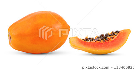 papaya isolated on white background (Image from camera) 133406925