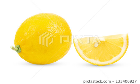 lemon isolated on white background ( image from camera ) 133406927