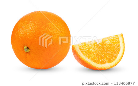 orange isolated on white background ( image from camera ) 133406977