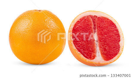 grapefruit isolated on white background (Image from camera) grapefruit isolated on white background (Image from camera) 133407001
