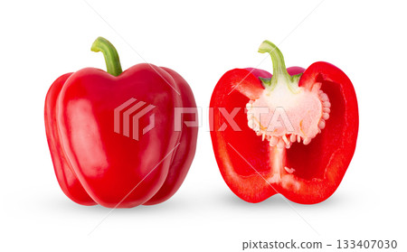 red pepper isolated on white background ( image from camera ) 133407030