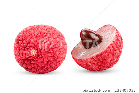 Lychee isolated on white backgound ( image from camera ) 133407033