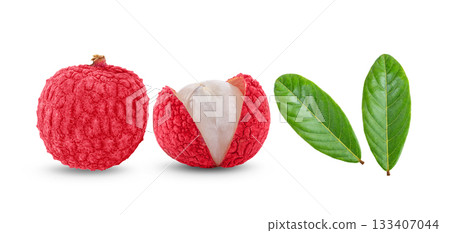 Lychee isolated on white background ( image from camera ) Lychee isolated on white background ( image from camera ) 133407044