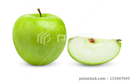 green apple isolated on white background ( Image from camera) green apple isolated on white background ( Image from camera) 133407045