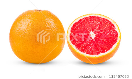 grapefruit isolated on white background (Image from camera) grapefruit isolated on white background (Image from camera) 133407053
