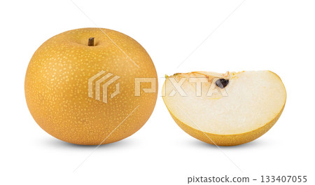 Snow pear isolated on white background( image from camera ) 133407055