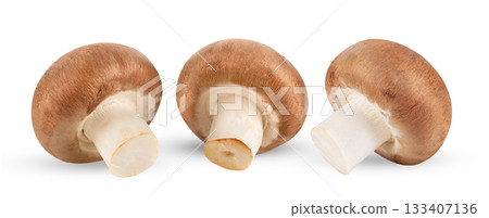 Fresh champignon mushrooms isolated on white background ( image from camera ) Fresh champignon mushrooms isolated on white background ( image from camera ) 133407136