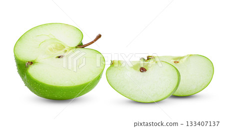 green apple isolated on white background ( Image from camera) green apple isolated on white background ( Image from camera) 133407137
