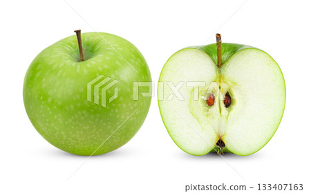 Fresh green apple on white background (Image from camera) Fresh green apple on white background (Image from camera) 133407163
