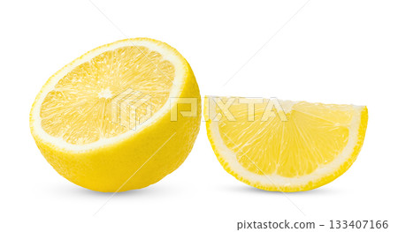 lemon isolated on white background ( image from camera ) 133407166