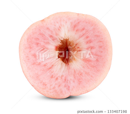 Pink Peach isolated on white background (Image from camera) Pink Peach isolated on white background (Image from camera) 133407198