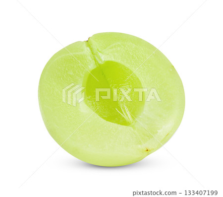 Fresh Indian gooseberries on white background ( Image from camera) 133407199