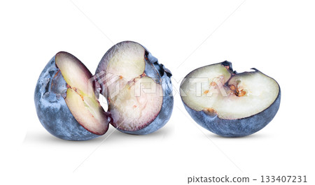 Fresh blueberry  isolated on white background ( image from camera ) 133407231