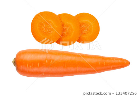 carrot isolated on white background ( image from camera ) 133407256