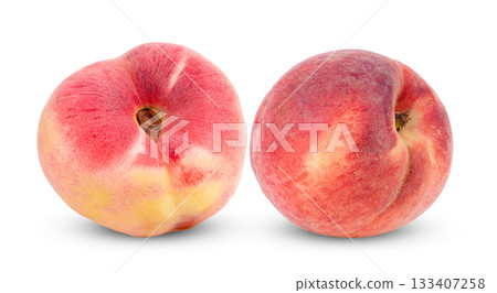 Ripe peach fruit isolated on white background ( image from camera ) Ripe peach fruit isolated on white background ( image from camera ) 133407258