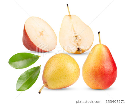 pear fruit isolated on white background pear fruit isolated on white background 133407271