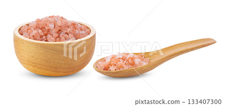 Himalayan salt isolated on white background Himalayan salt isolated on white background 133407300