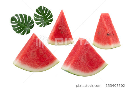 watermelon isolated on white background watermelon isolated on white background 133407302