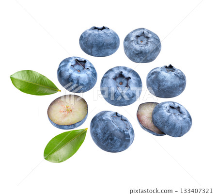 Fresh blueberry isolated white background Fresh blueberry isolated white background 133407321