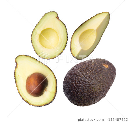 half fresh avocado isolated on white background half fresh avocado isolated on white background 133407322