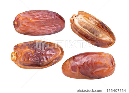 Dried dates fruits isolated on white background Dried dates fruits isolated on white background 133407334