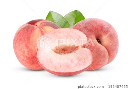 Pink Peach isolated on white background 133407455