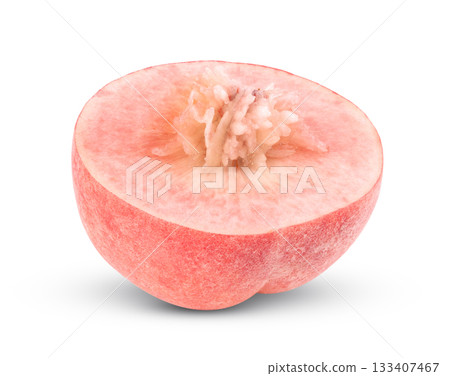 Pink Peach isolated on white background 133407467