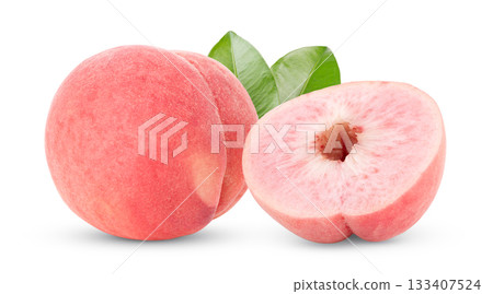 Peach isolated on white background 133407524