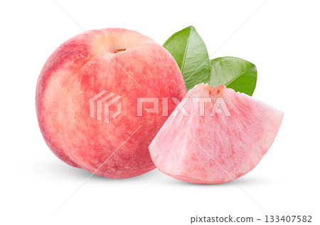 Peach isolated on white background Peach isolated on white background 133407582