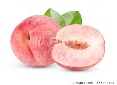 Peach isolated on white background 133407594