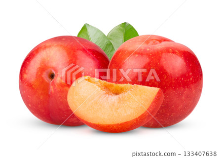 cherry plums isolated on white background cherry plums isolated on white background 133407638