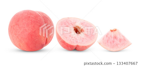 Pink Peach isolated on white background 133407667
