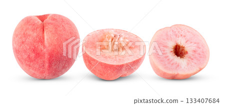 Pink Peach isolated on white background 133407684