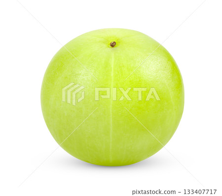 Fresh Indian gooseberries on white background Fresh Indian gooseberries on white background 133407717
