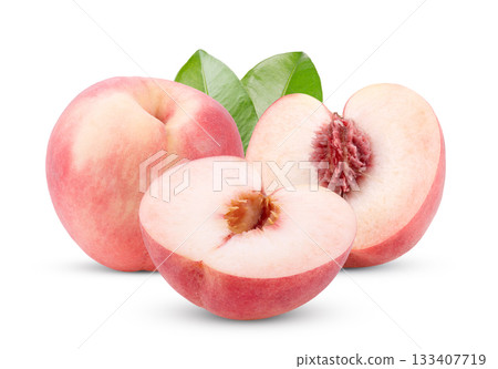 Pink Peach isolated on white background Pink Peach isolated on white background 133407719