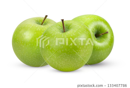 Fresh green apple on white background Fresh green apple on white background 133407786