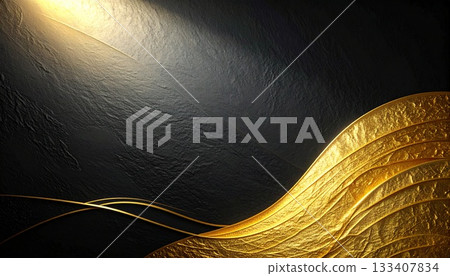 Abstract background material of shining gold curves 133407834
