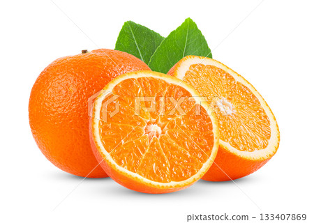 orange fruit isolated on white background 133407869