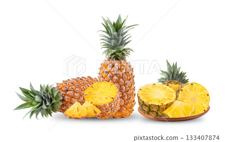 pineapple  isolated on white background 133407874