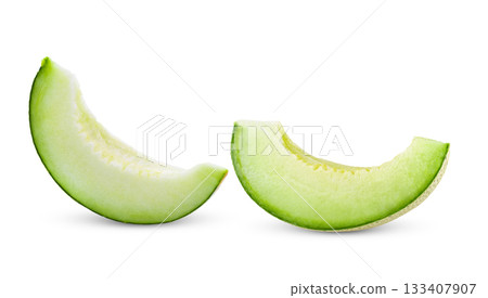 cantaloupe melon isolated on white background cantaloupe melon isolated on white background 133407907