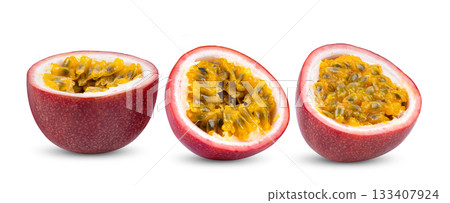 passion fruit isolated on white 133407924