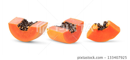 papaya isolated on white background 133407925