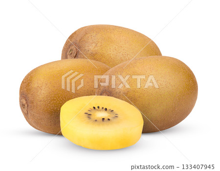 gold kiwi isolated on white background 133407945