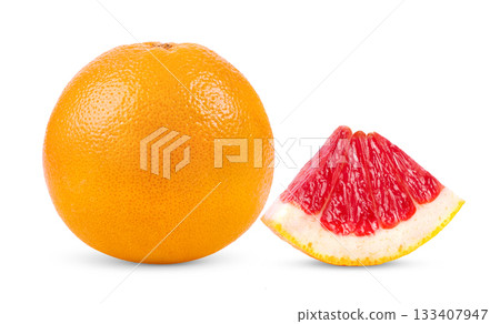grapefruit with isolated on white background 133407947