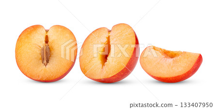 cherry plums isolated on white background 133407950