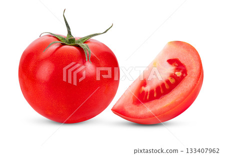 Fresh tomato isolated on white background 133407962