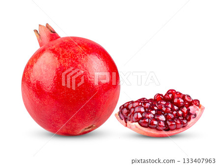 Pomegranate on white background Pomegranate on white background 133407963