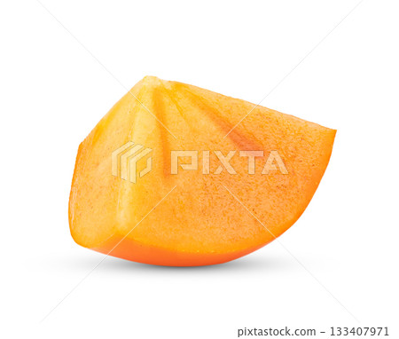 persimmon slice  isolated on white background 133407971